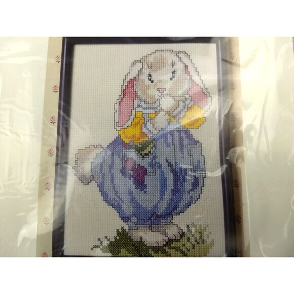 2 Golden Bee Counted Cross Stitch Kits w/Frame CLOVER BEDTIME & PERIWINKLE BUNNY - Picture 13 of 14